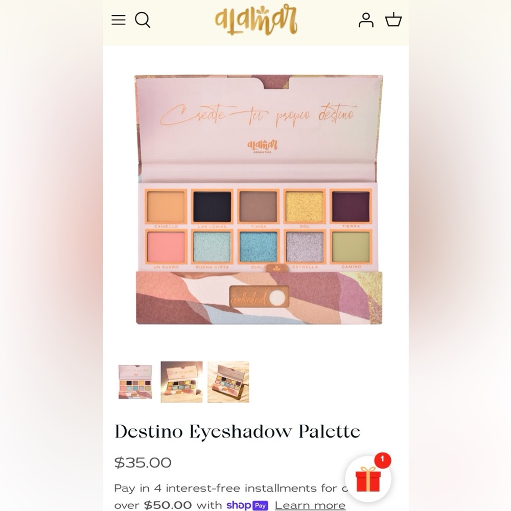 ALAMAR COSMETICS DESTINOS EYESHADOW PALETTE - BRAND NEW IN THE BOX!